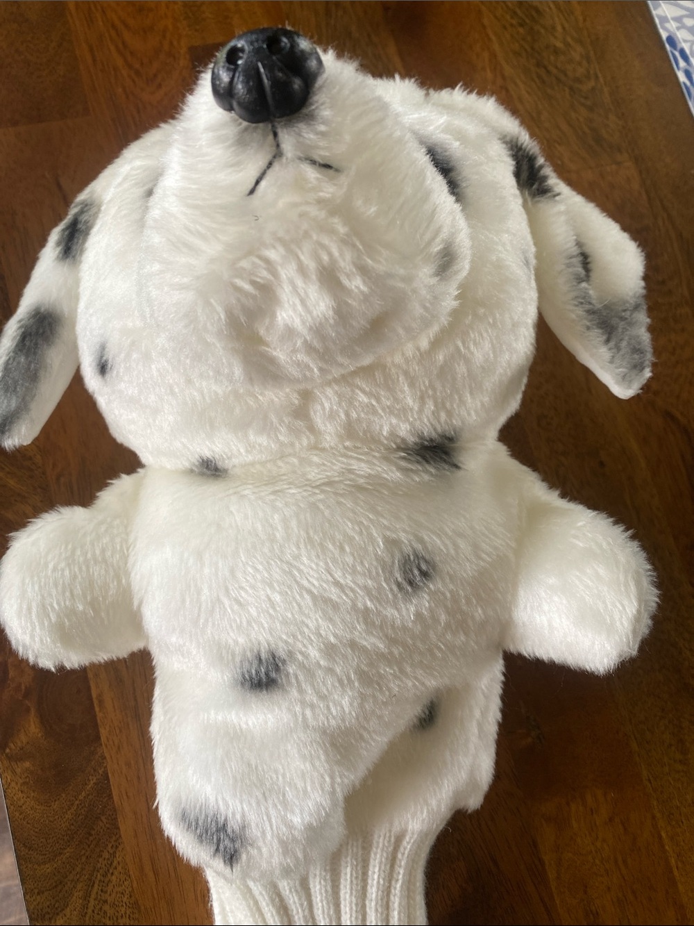 Plush Dalmatian- White with Black Spots driver head cover